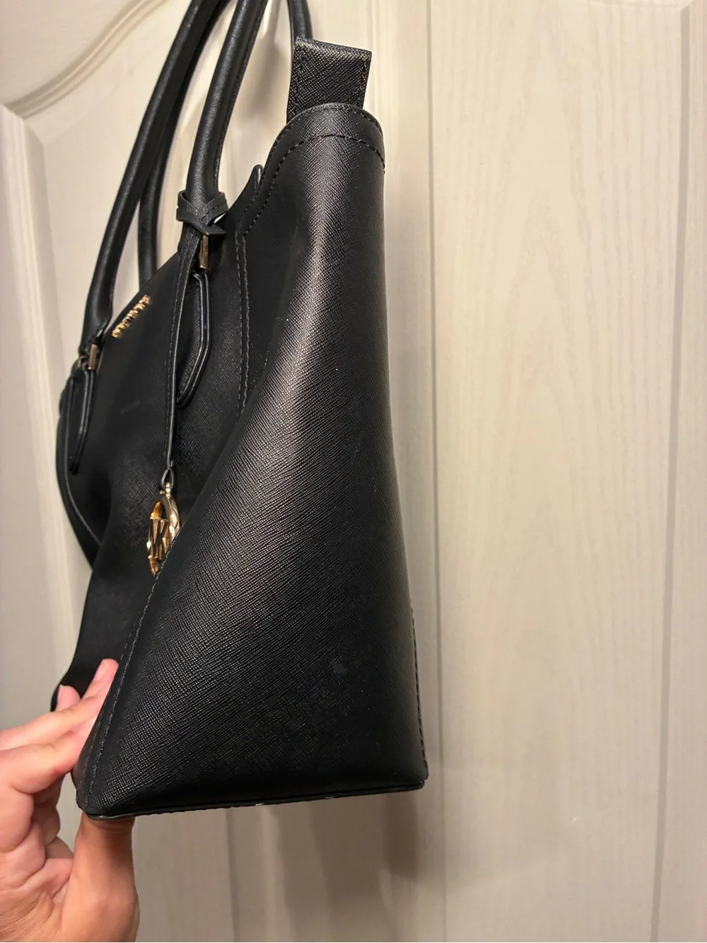 Michael Kors Black Tote with Gold MK Charm